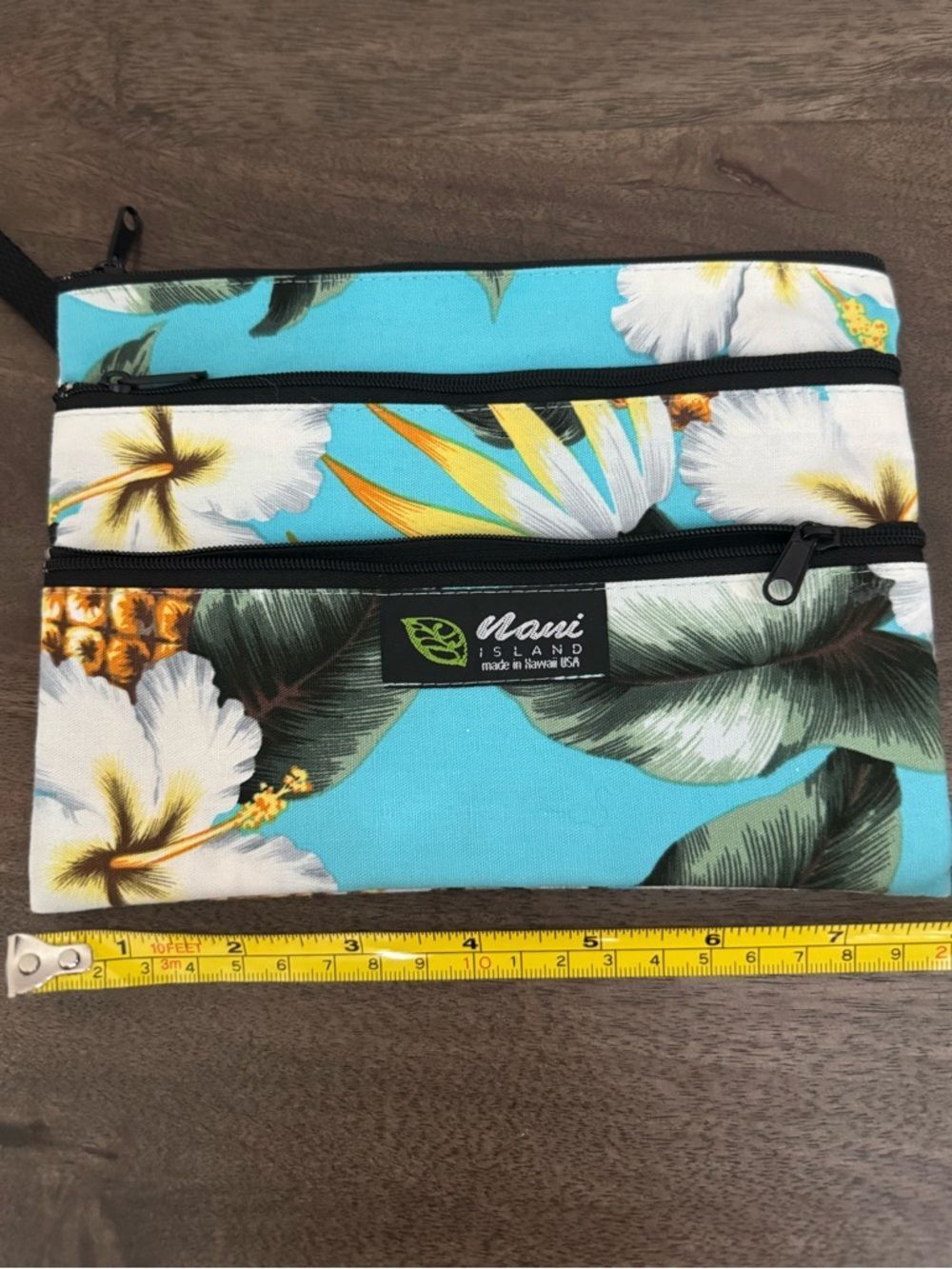 Nani Island Hawaii Pineapple Hibiscus Zippered Pouch Bag
